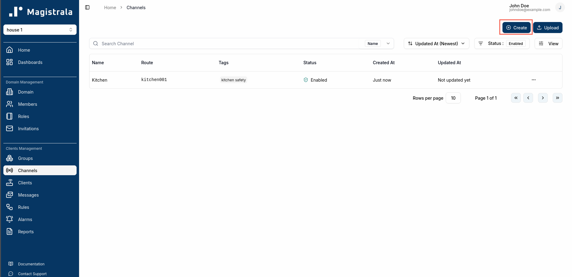 Create Channel Page